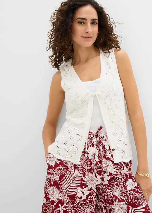 Gilet in maglia traforata, bonprix