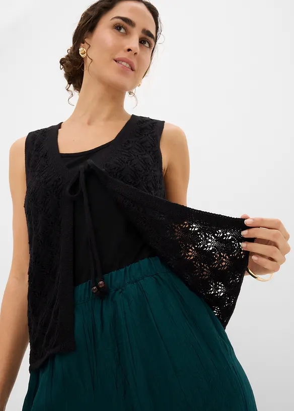 Gilet in maglia traforata, bonprix