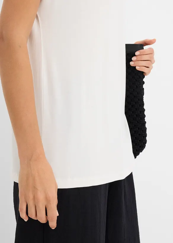 Maglia con pizzo a traforo, bonprix