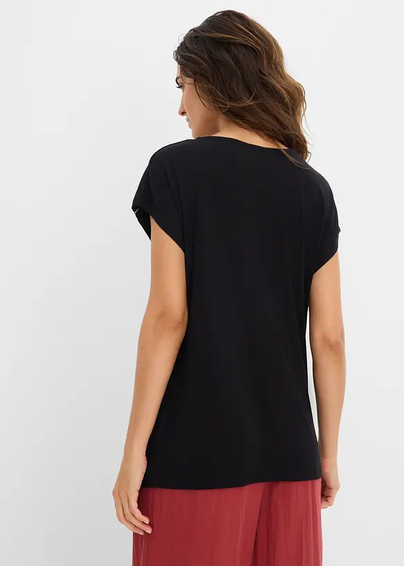 Maglia con pizzo a traforo, bonprix