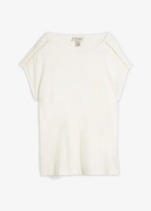 Maglia con pizzo a traforo, bonprix