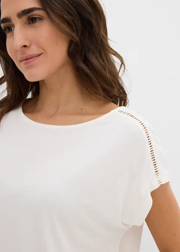 Maglia con pizzo a traforo, bonprix