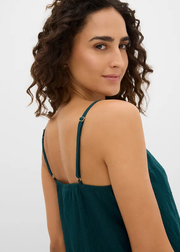 Top in misto viscosa con effetto plissettato, bonprix