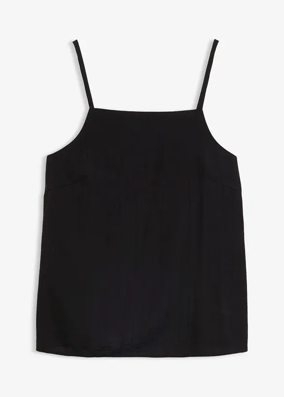 Top in misto viscosa con effetto plissettato, bonprix