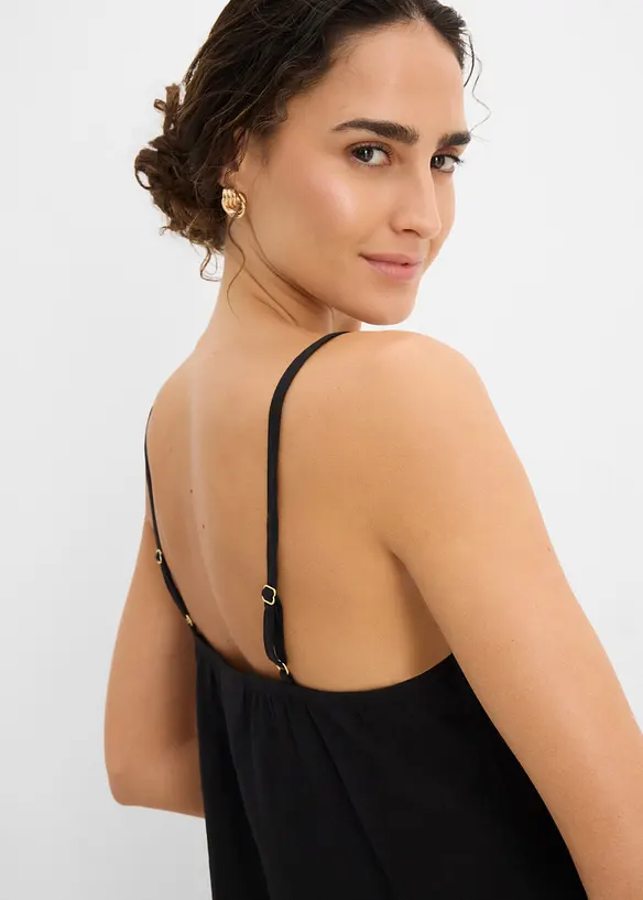 Top in misto viscosa con effetto plissettato, bonprix