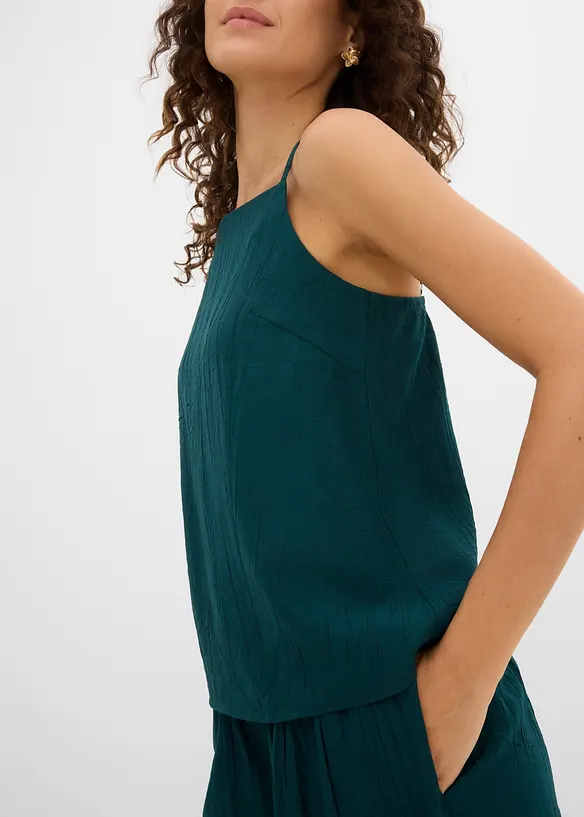Top in misto viscosa con effetto plissettato, bonprix