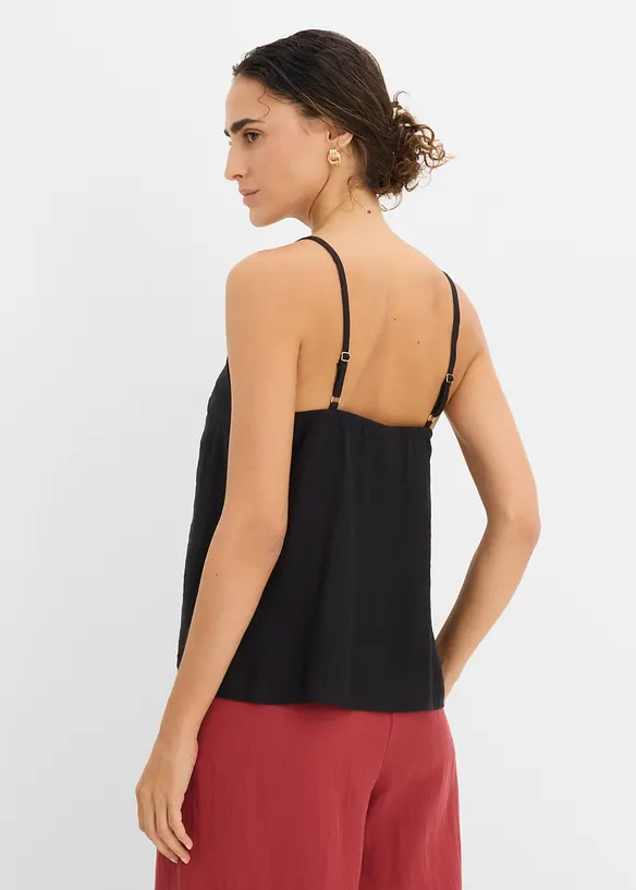Top in misto viscosa con effetto plissettato, bonprix