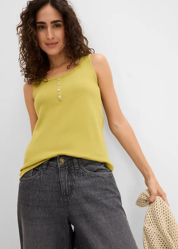 Jeans wide leg con cinta comoda, vita media, bonprix