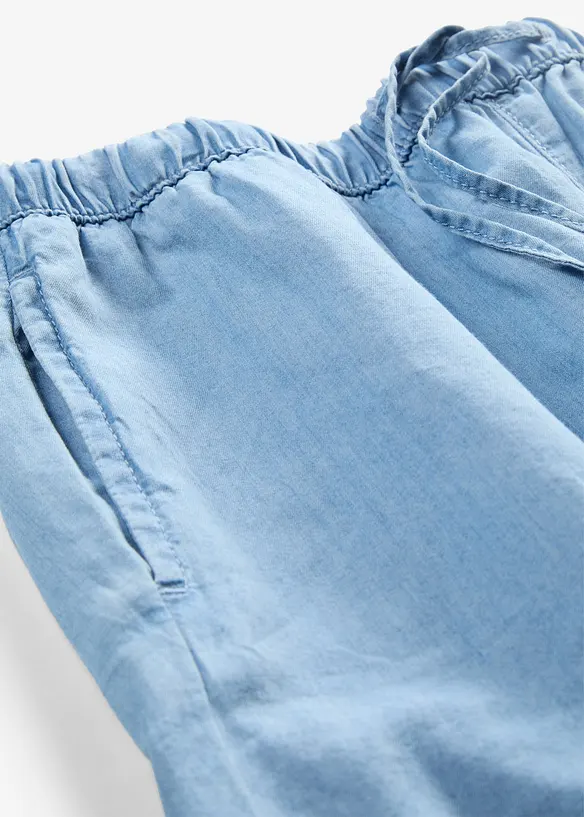 Shorts di jeans con vita elasticizzata, vita media, bonprix