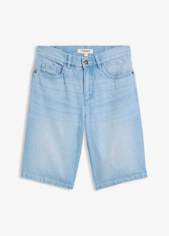 Bermuda in jeans con vita elasticizzata, vita media, bonprix