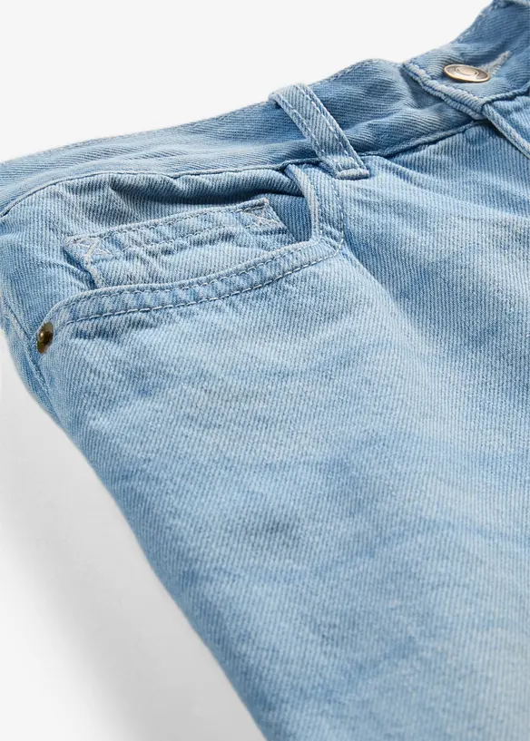 Bermuda in jeans con vita elasticizzata, vita media, bonprix