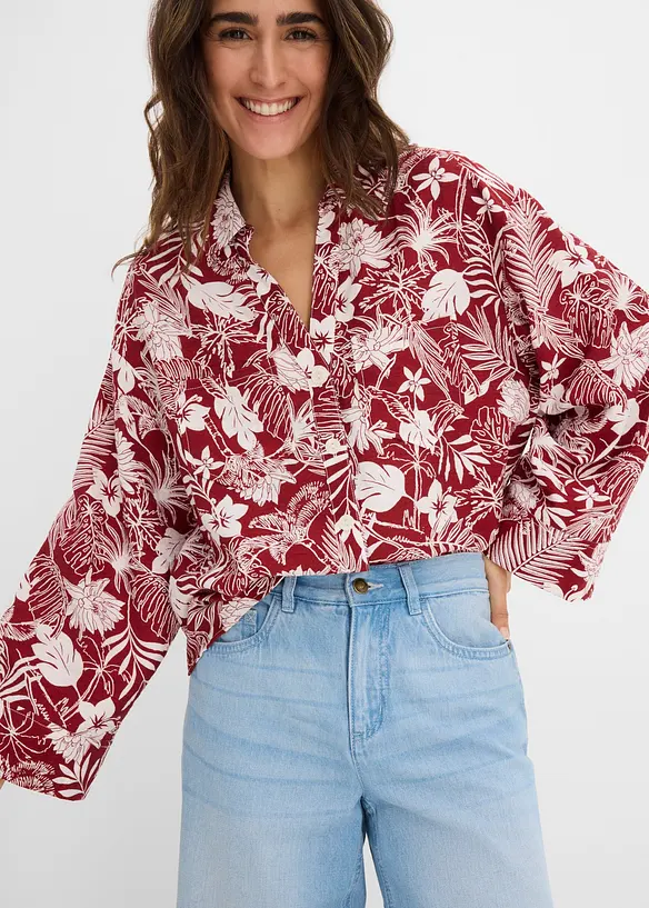 Bermuda in jeans con vita elasticizzata, vita media, bonprix