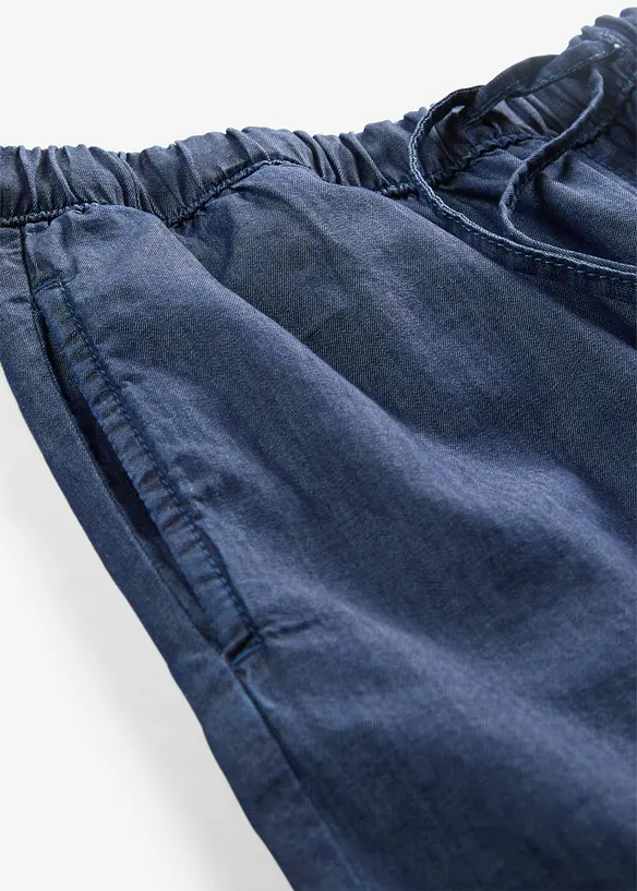 Shorts di jeans con vita elasticizzata, vita media, bonprix