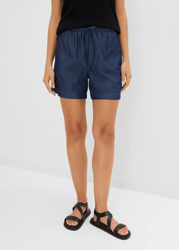 Shorts di jeans con vita elasticizzata, vita media, bonprix