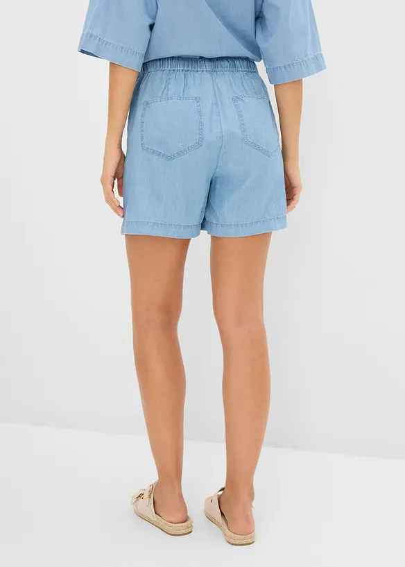 Shorts di jeans con vita elasticizzata, vita media, bonprix