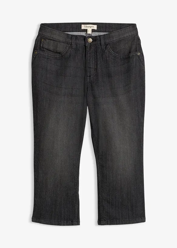 Jeans capri slim, vita media, bonprix