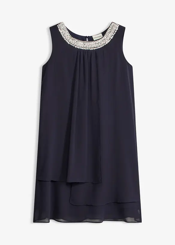 Abito in chiffon con applicazione di strass, bonprix