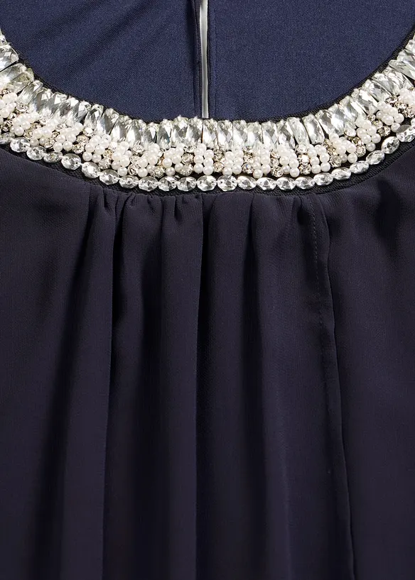 Abito in chiffon con applicazione di strass, bonprix