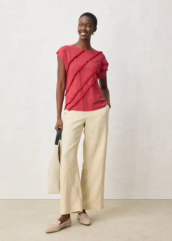 Maglia in puro lino con applicazione, bonprix