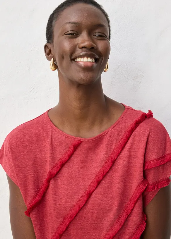 Maglia in puro lino con applicazione, bonprix