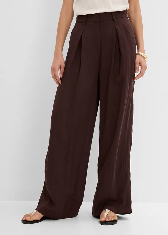 Pantaloni estivi in misto viscosa con pinces, bonprix