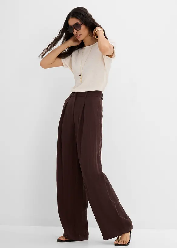 Pantaloni estivi in misto viscosa con pinces, bonprix