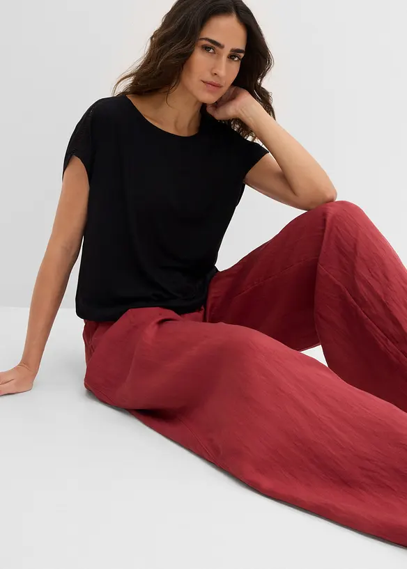 Pantaloni estivi in misto viscosa con pinces, bonprix