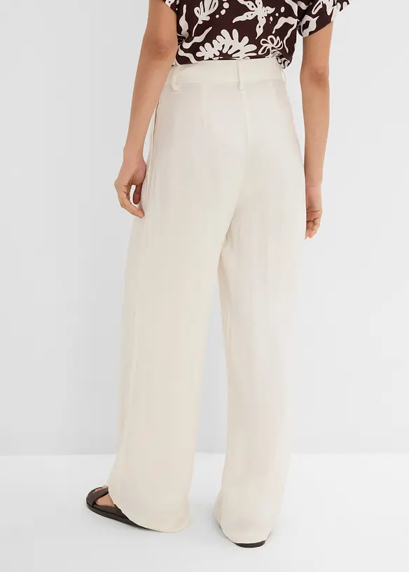 Pantaloni estivi in misto viscosa con pinces, bonprix