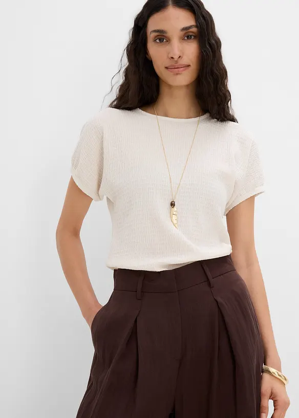 Pantaloni estivi in misto viscosa con pinces, bonprix