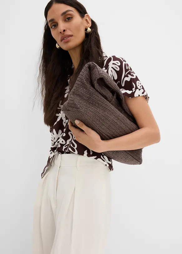 Pantaloni estivi in misto viscosa con pinces, bonprix