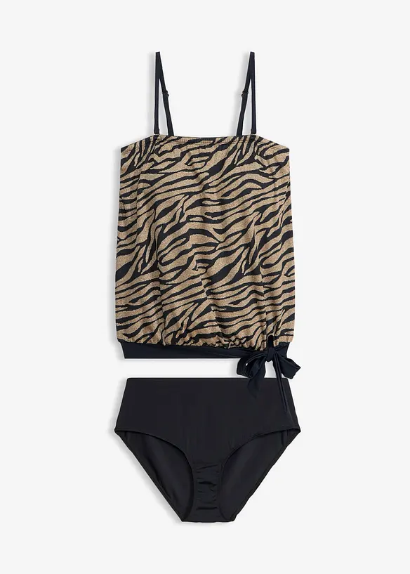 Tankini a fascia in materiale lucido (set 2 pezzi), bonprix