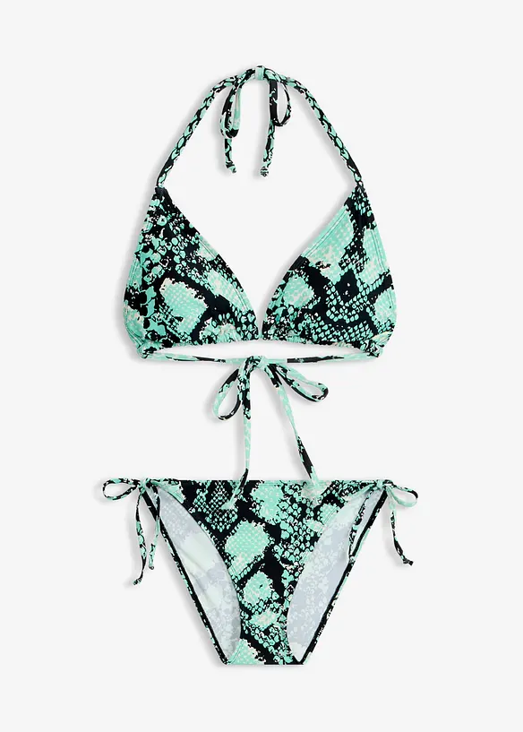 Bikini a triangolo + pareo in tessuto da bagno  (set 3 pezzi), bonprix
