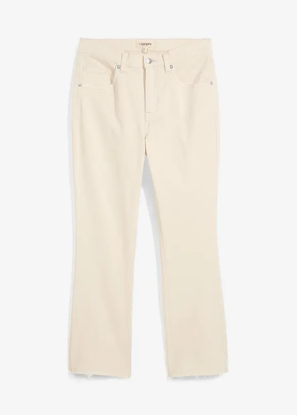 Jeans bootcut cropped, vita alta, bonprix