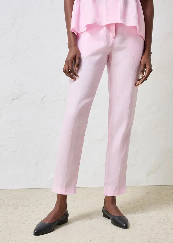 Pantaloni cropped in puro lino, bonprix