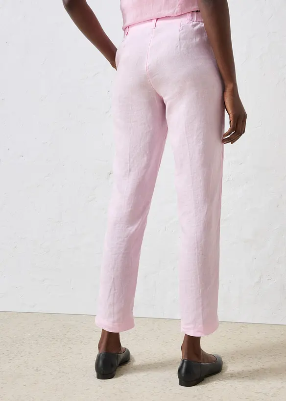 Pantaloni cropped in puro lino, bonprix