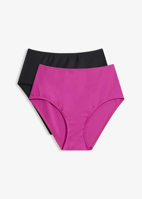 Slip a vita alta per bikini (pacco da 2), bonprix
