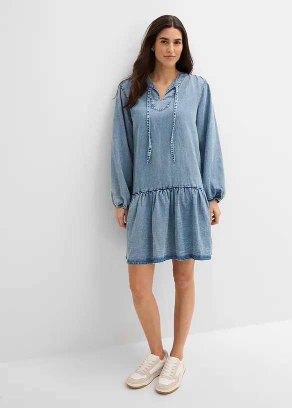 Abito midi disinvolto in misto lino, bonprix
