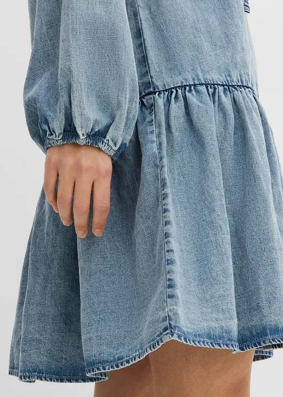 Abito midi disinvolto in misto lino, bonprix