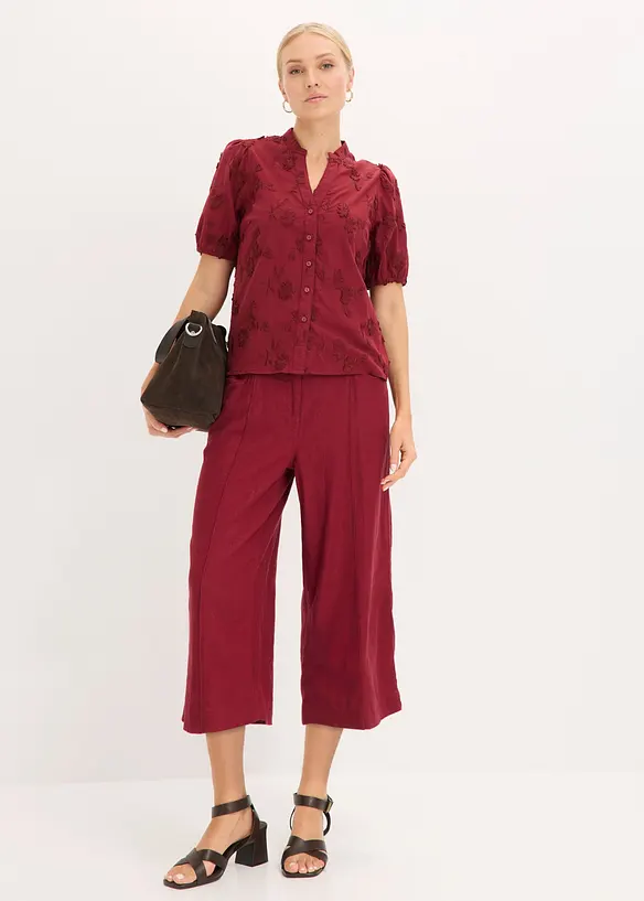 Blusa a maniche corte in puro cotone, bonprix