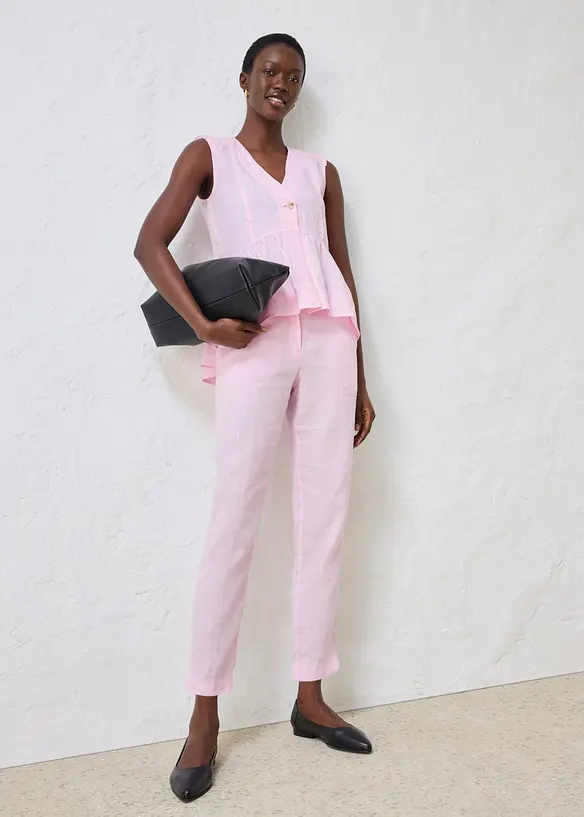 Pantaloni cropped in puro lino, bonprix