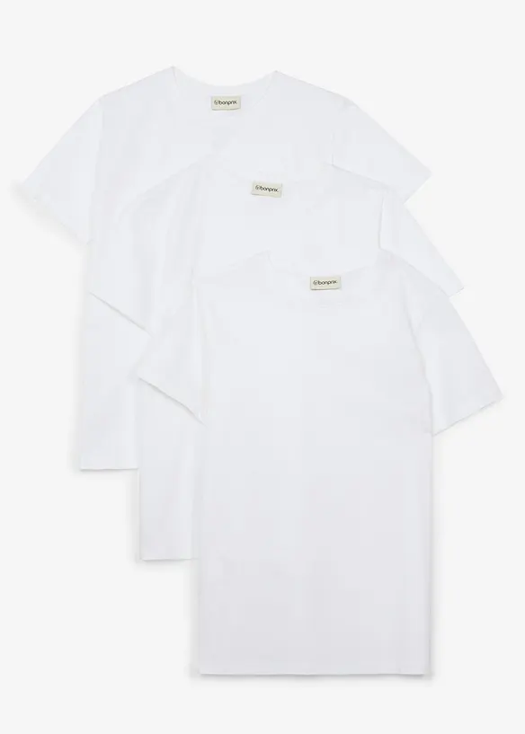 T-shirt in puro cotone (pacco da 3), bonprix