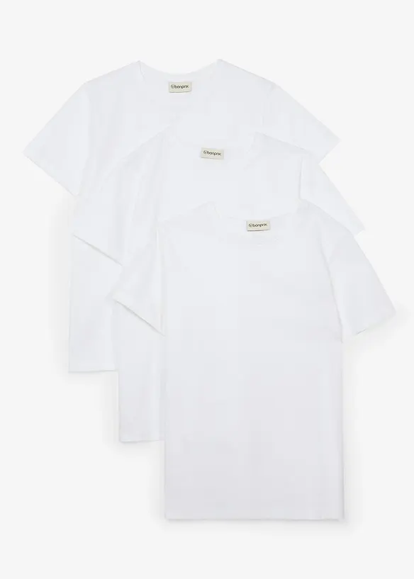 T-shirt in puro cotone (pacco da 3), bonprix