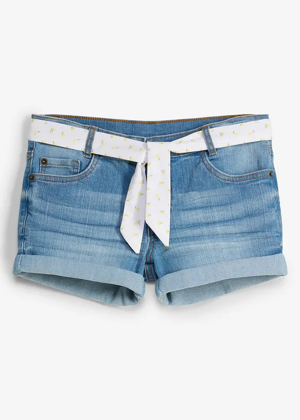 Shorts in denim elasticizzato con cintura, bonprix