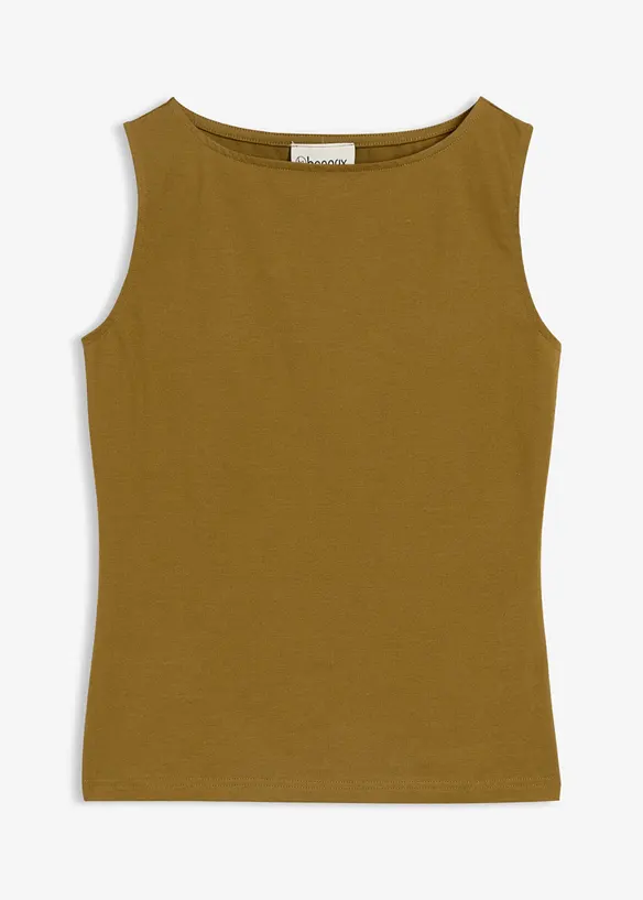 Top sciancrato in misto cotone elasticizzato, bonprix