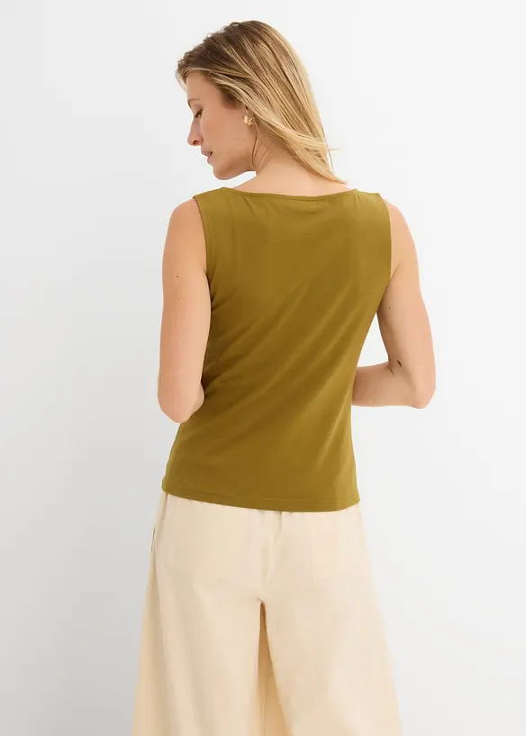 Top sciancrato in misto cotone elasticizzato, bonprix