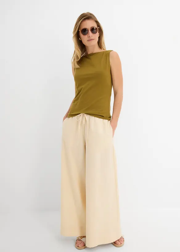 Top sciancrato in misto cotone elasticizzato, bonprix