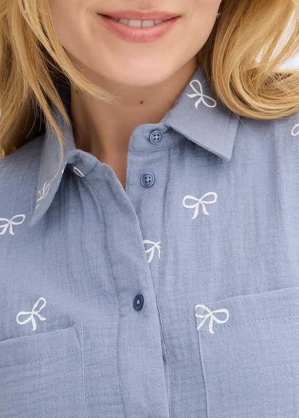 Camicia a maniche corte in mussola, bonprix