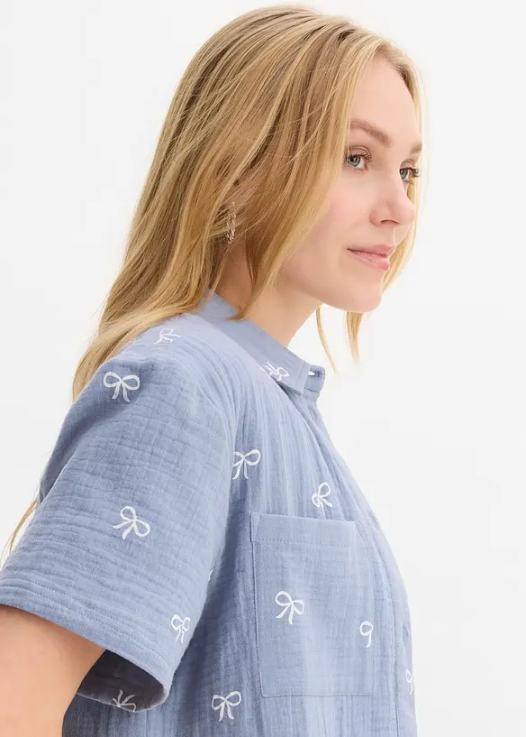 Camicia a maniche corte in mussola, bonprix