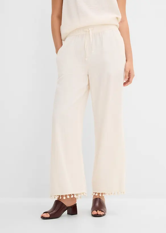 Pantaloni con elastico in vita in misto viscosa fluente, bonprix