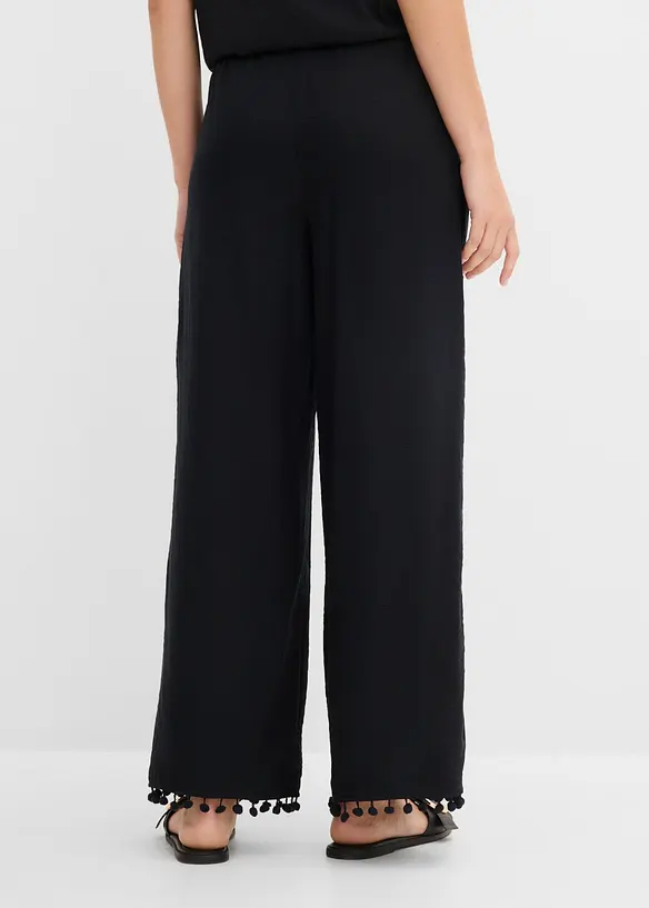 Pantaloni con elastico in vita in misto viscosa fluente, bonprix